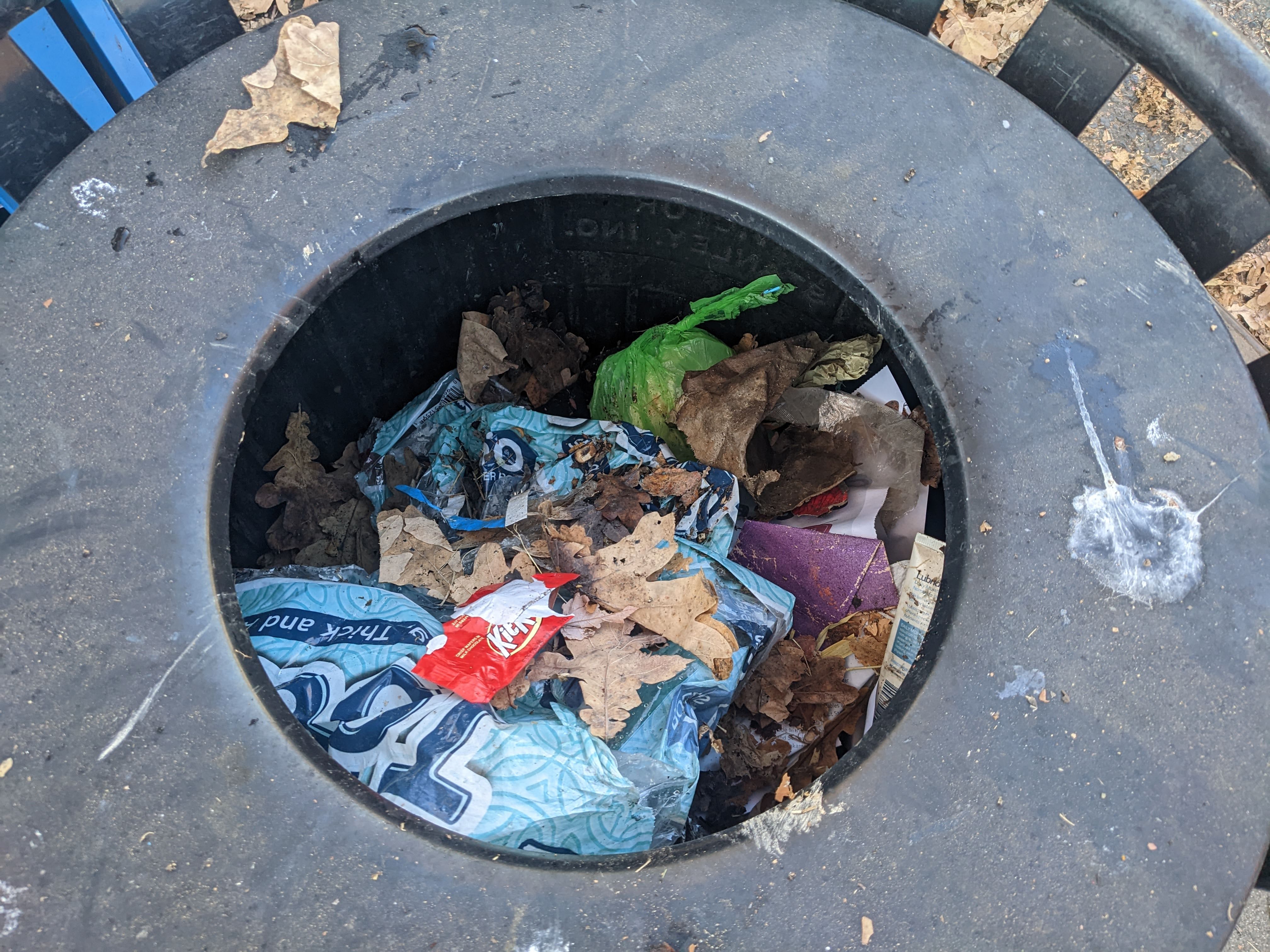 Trash from bus stop cleanup