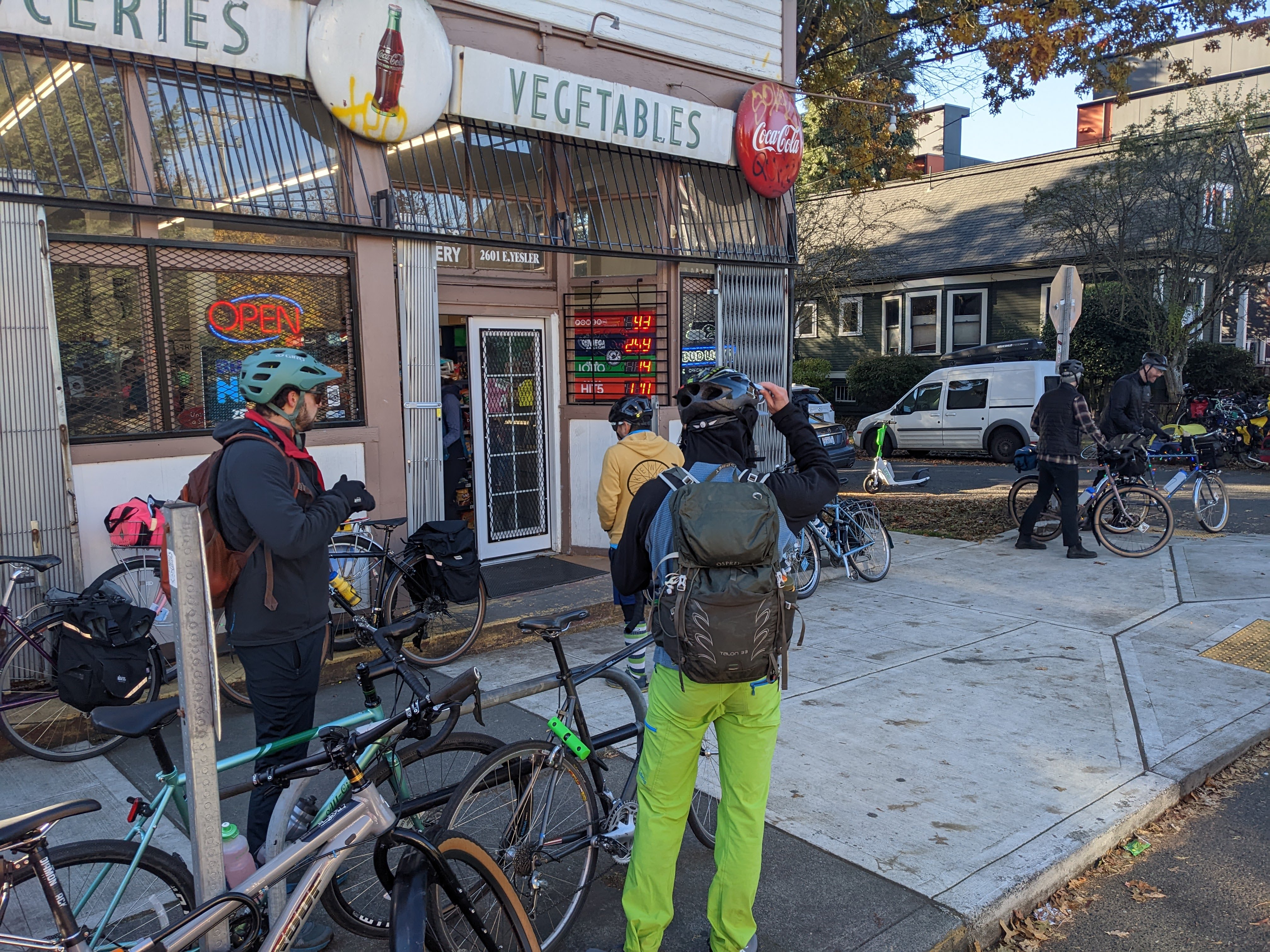 Cranksgiving volunteers swarm a small store